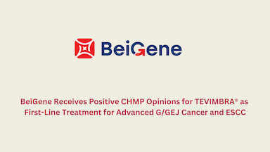 BeiGene Receives Positive CHMP Opinions for TEVIMBRA® as First-Line Treatment for Advanced G/GEJ Cancer and ESCC